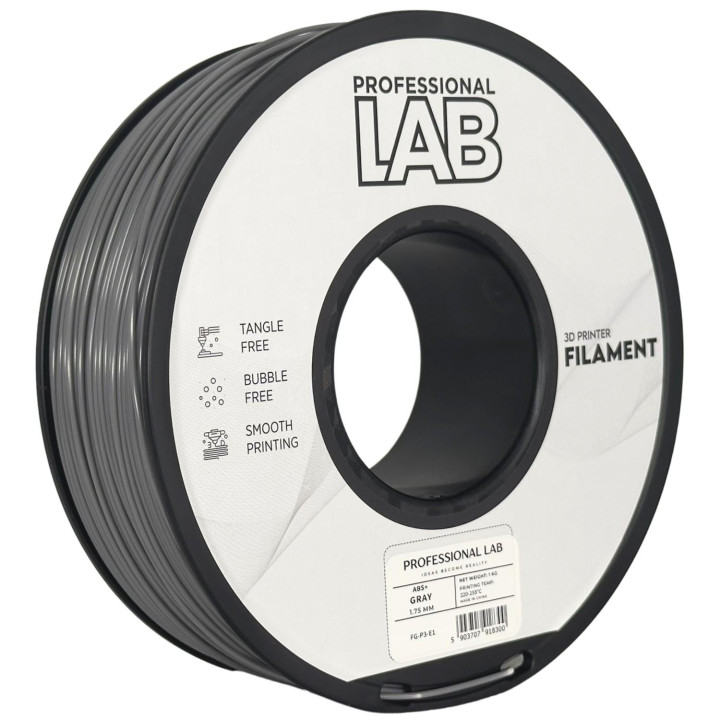 Filament Prof. Lab ABS+ Gray Szary Wytrzymały Inżynieryjny 1.75mm 1kg