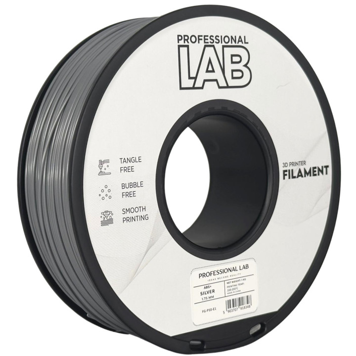 Filament Prof. Lab ABS+ Silver Srebrny Wytrzymały Inżynieryjny 1.75mm 1kg