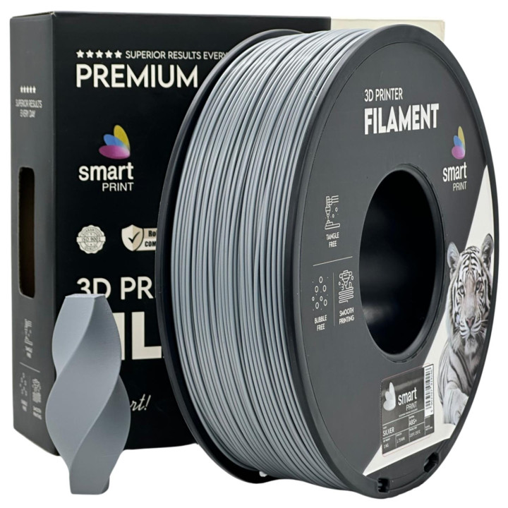 Filament Smart Print ABS+ Silver Technical Grade 1.75mm 1kg