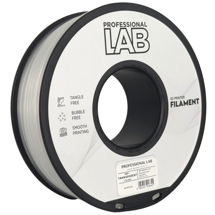 Filament Prof. Lab ABS+ Transparent Bezbarwny Wytrzymały Inżynieryjny 1.75m