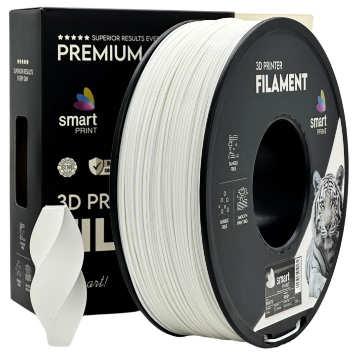 Filament Smart Print ABS+ White Biały Wytrzymały Techniczny 1.75mm 1kg
