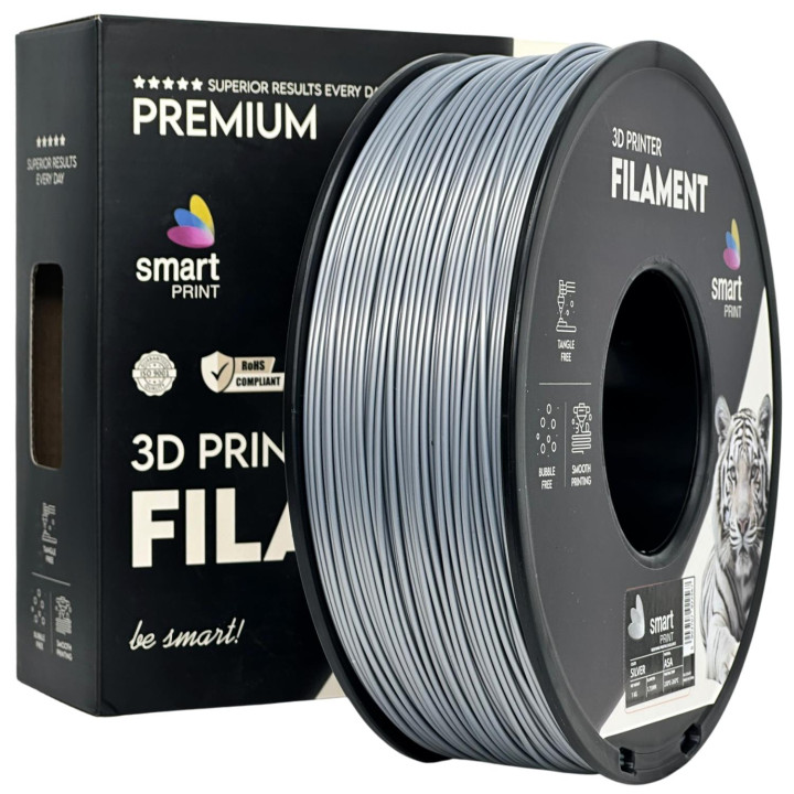 Filament ASA Smart Print 1.75mm 1kg Srebrny Silver Mat Odporny UV