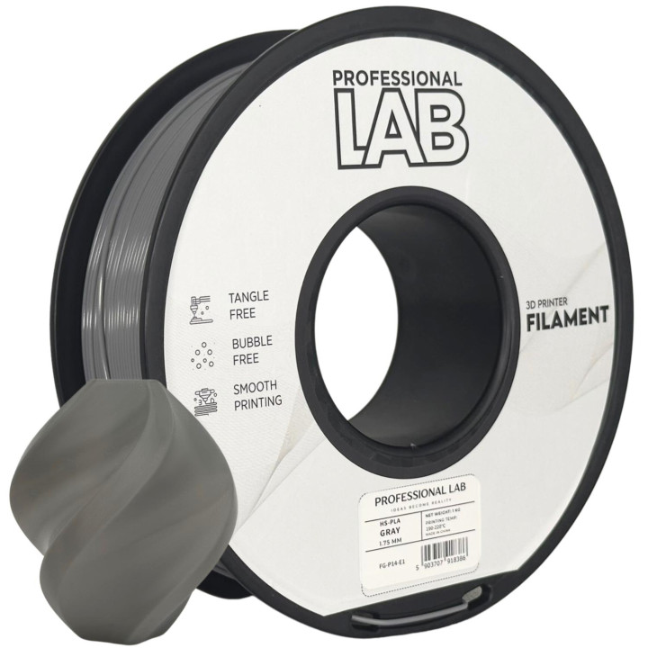 Filament HS-PLA Prof. Lab 1.75mm 1kg Szary Gray HighSpeed 3D