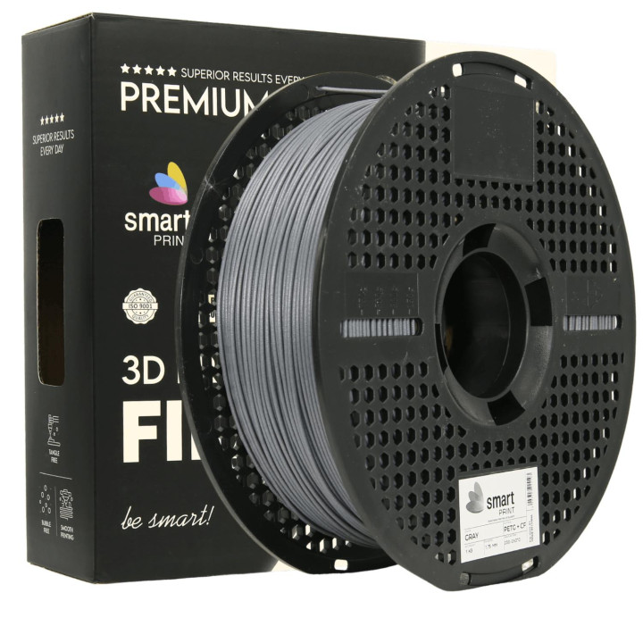 Filament Smart Print PETG + CF Gray Szary Carbon Włókno Węglowe 1.75mm 1kg