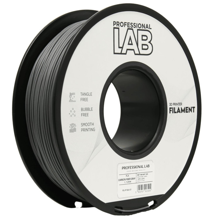 Filament PLA Carbon Fiber 1.75mm 1kg Gray Matte Prof. Lab