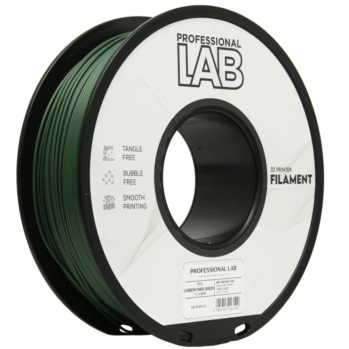 Filament PLA Carbon Fiber 1,75mm 1kg zielony matowy Prof. Lab