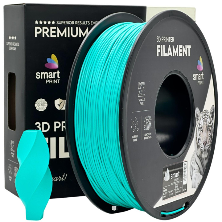 Filament Smart Print PLA 1.75mm 1kg Cyan cyjan Cyan
