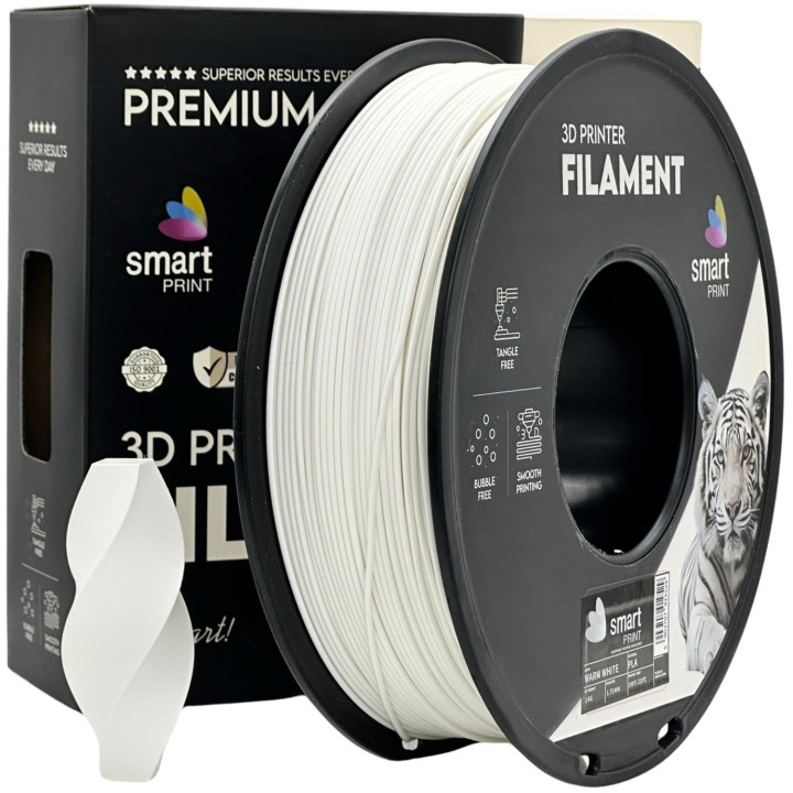 Filament Smart Print PLA 1.75mm 1kg ciepły White Warm White