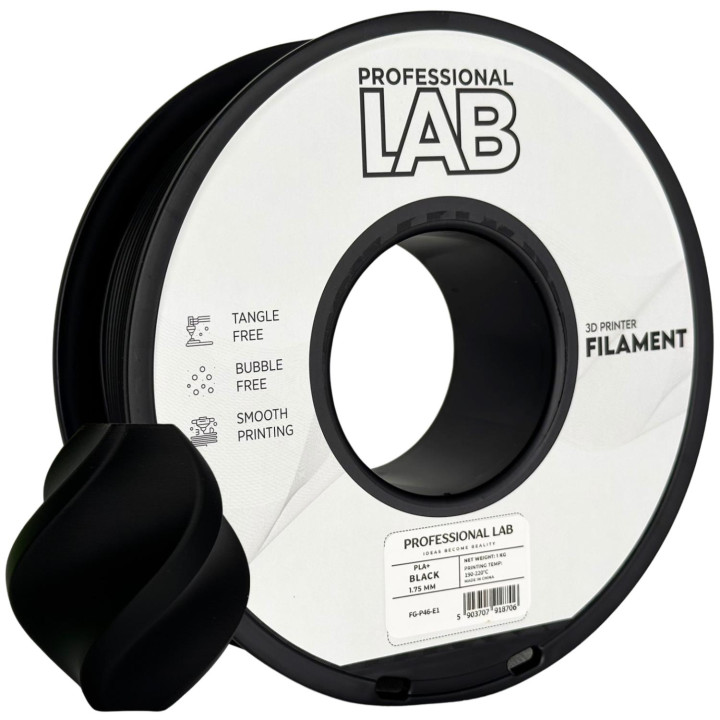 Filament Prof. Lab PLA+ Black Czarny Wzmocniony 1.75mm 1kg