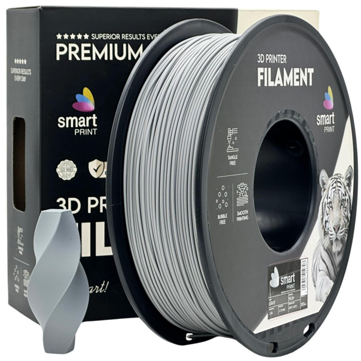 Filament PLA+ Gray 1.75mm 1kg Gray Reinforced High-Strength Smart Print