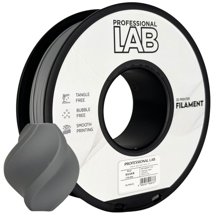 Filament PLA+ Prof. Lab 1.75mm 1kg Silver Reinforced