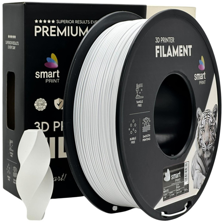 Filament PLA+ White 1,75mm 1kg biały wzmocniony Smart Print 3D
