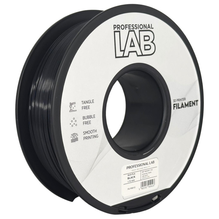 Filament Silk PLA Black 1,75mm 1kg czarny błyszczący Smart Print