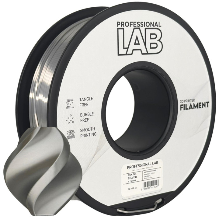 Filament Silk PLA 1,75mm 1kg srebrny jedwabisty połysk Silver