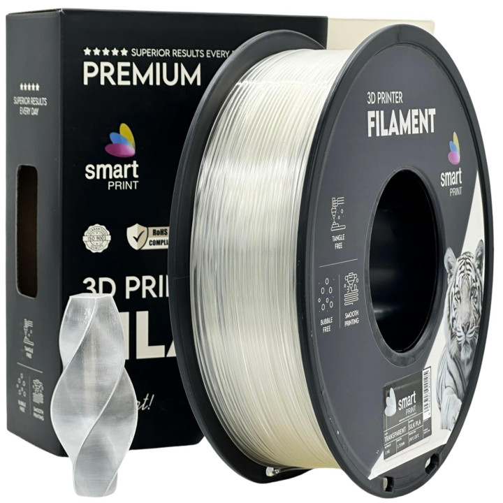 Filament Smart Print Silk PLA Transparent Clear Jedwabny Połysk 1.75mm