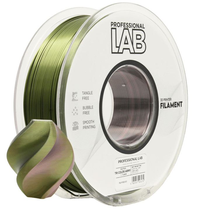 Filament Prof. Lab Silk PLA Tri-Color Army Trójkolorowy Wojskowy 1.75mm 1kg