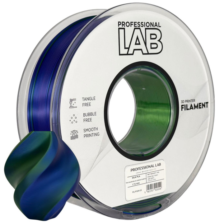 Filament Prof. Lab Silk PLA Tri-Color Blue-Green-Purple 1.75mm 1kg