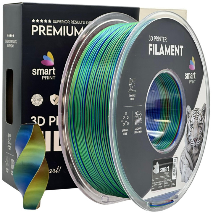 Filament Smart Print Silk PLA Tri-Color Czerwono-Niebies-Green 1.75mm 1kg