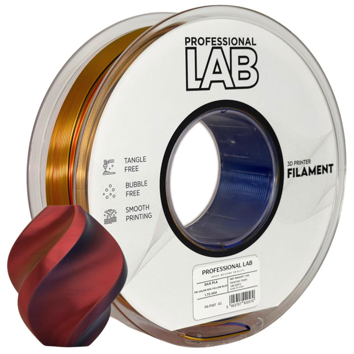 Silk PLA Tri-Color red yellow blue | Prof. Lab