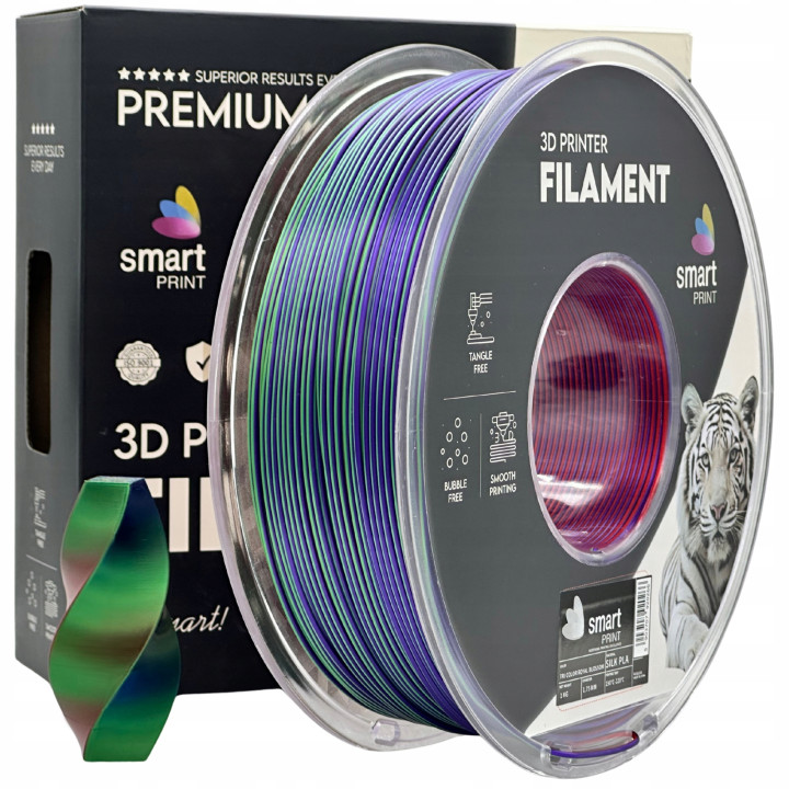 Filament Silk PLA TriColor Smart Print 1.75mm 1kg Royal Blossom 3D