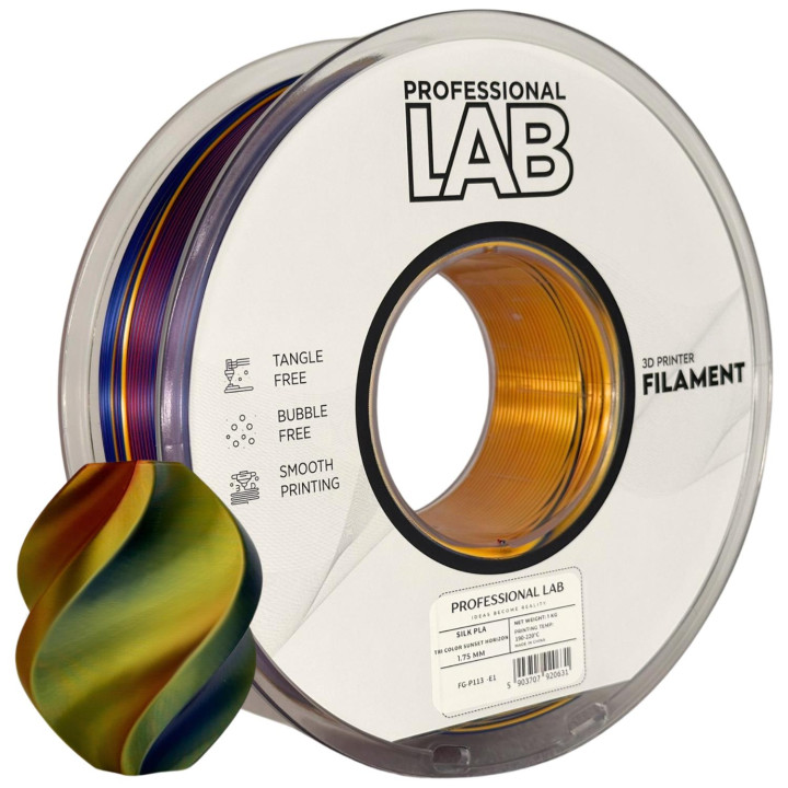 Filament Prof. Lab Silk PLA Tri Color Sunset Horizon 1.75mm 1kg Trójkolorow