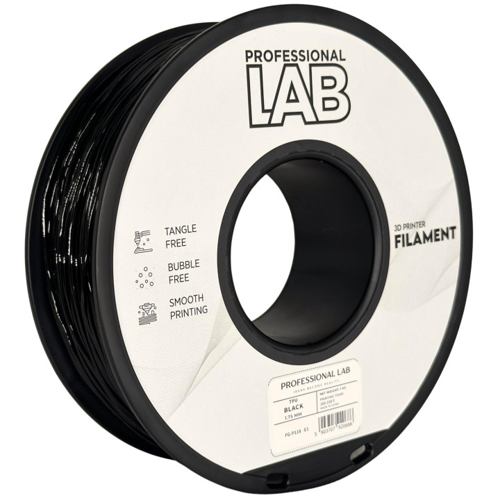 Filament Prof. Lab TPU Black Czarny Elastyczny Guma 95A 1.75mm 1kg