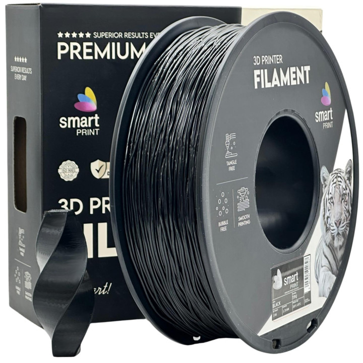 Filament Smart Print TPU Black Flexible 95A 1.75mm 1kg