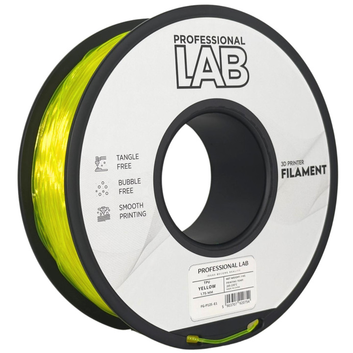 Filament Prof. Lab TPU Yellow Żółty Elastyczny Guma 95A 1.75mm 1kg