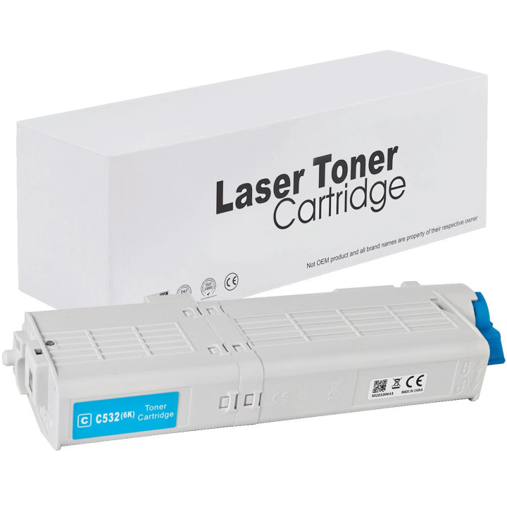Toner for OKI 46490607 C532 C542 MC563 MC573 Cyan 6k