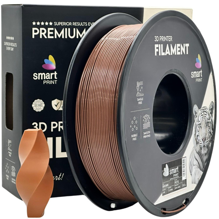 Filament PETG Smart Print 1.75mm 1kg Brązowy Brown Wytrzymały 3D