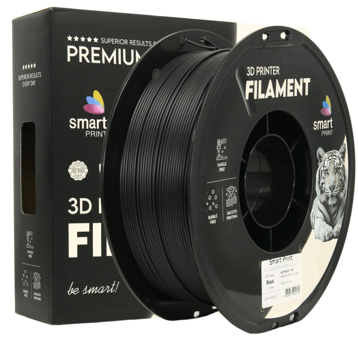 Filament PETG Smart Print Matte Black Czarny Mat 1.75 mm 1 kg Druk 3D