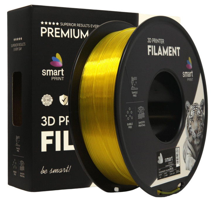 Filament Smart Print PETG Transparent Yellow Żółty 1,75mm 1kg