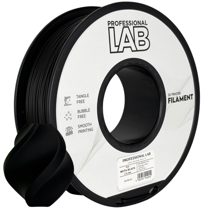 Filament PLA META Prof. Lab 1.75mm 1kg Black Precyzyjny