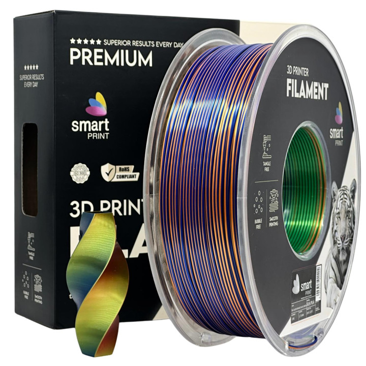 Silk PLA Tri Color orange blue green | Smart Print