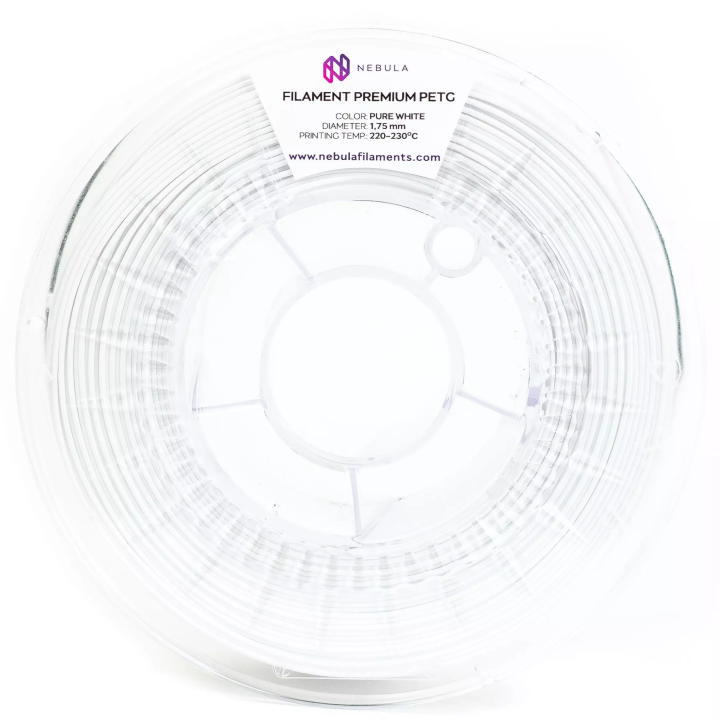 Filament PET-G Nebula Pure White Czysty White 1.75 mm 0.5 kg Printing